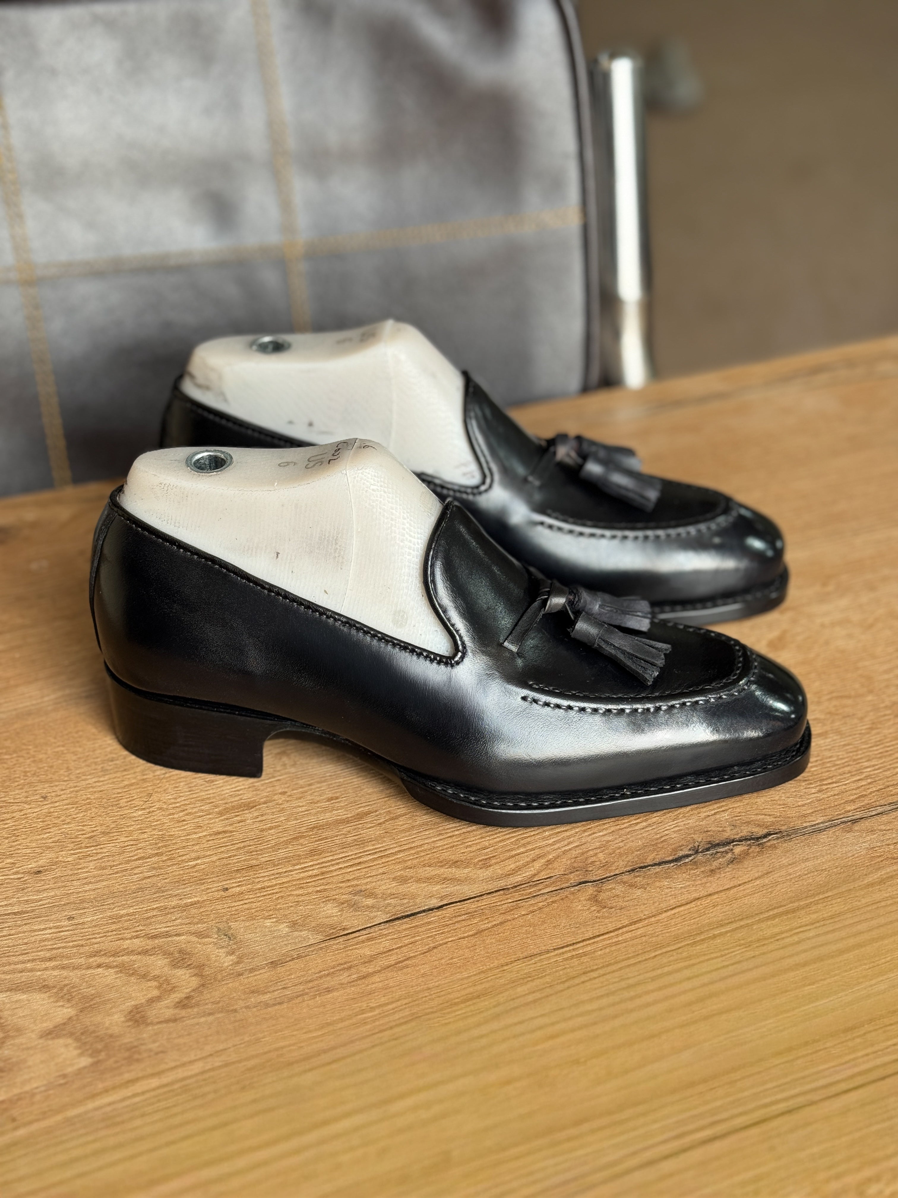 Black tassel loafers