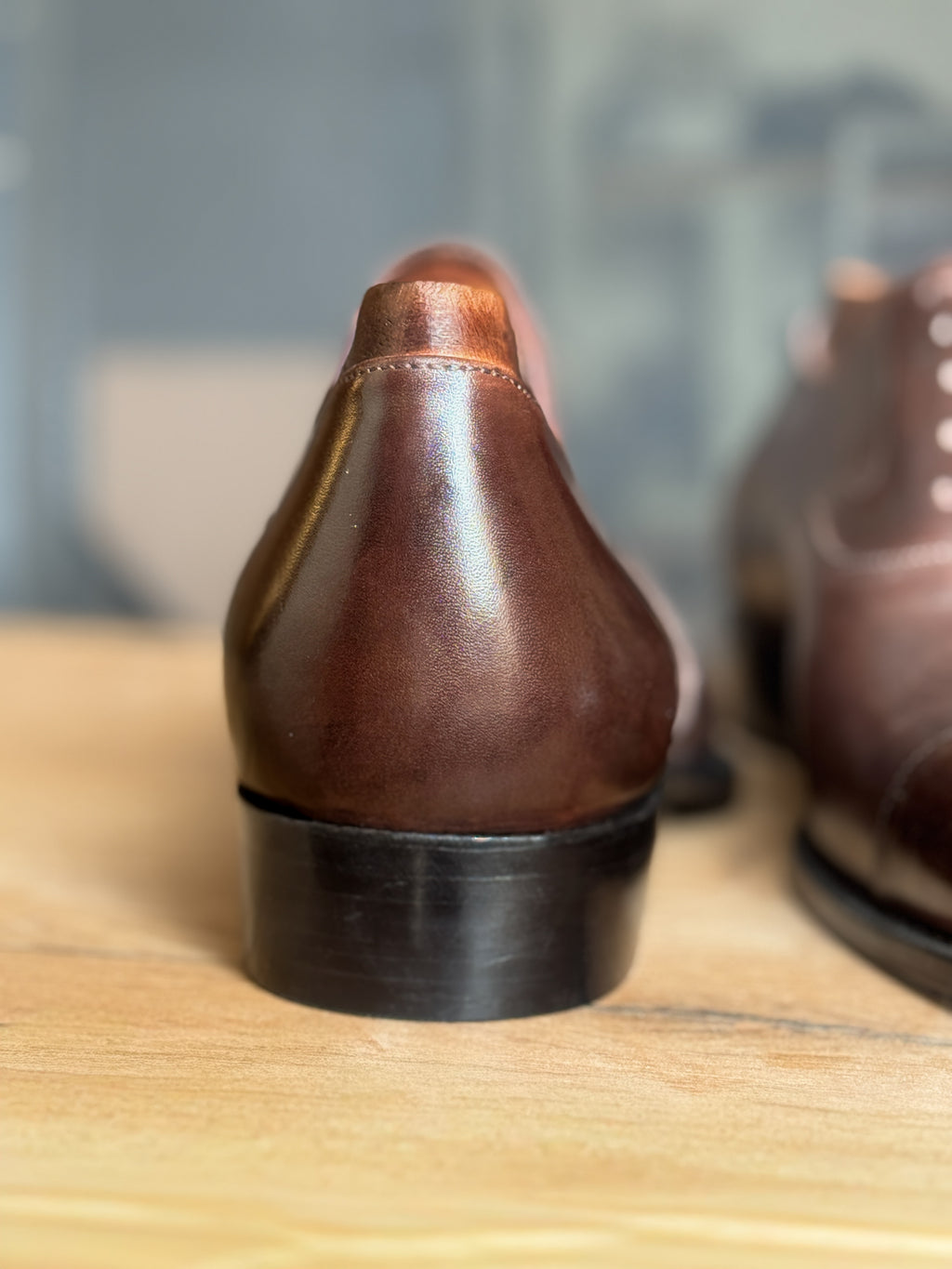 Dark brown cap-toe oxfords